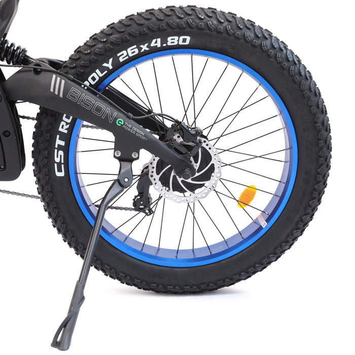 Ecotric 48v 17.5AH 1000W big fat tire ebike Bison-Matt Black
