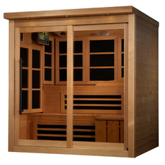 Golden Designs Monaco 6 person sauna Near Zero EMF Far Infrared Sauna (Natural Hemlock wood)