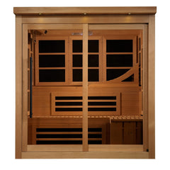 Golden Designs Monaco 6 person sauna Near Zero EMF Far Infrared Sauna (Natural Hemlock wood)