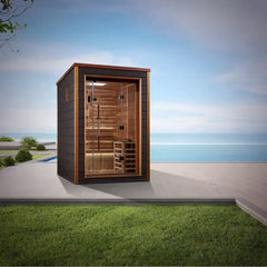 Golden Designs Narvik 2 Person Outdoor-Indoor Traditional Sauna (Canadian Red Cedar Interior)