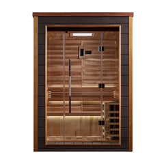 Golden Designs Narvik 2 Person Outdoor-Indoor Traditional Sauna (Canadian Red Cedar Interior)