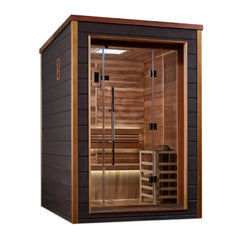 Golden Designs Narvik 2 Person Outdoor-Indoor Traditional Sauna (Canadian Red Cedar Interior)