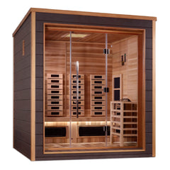 Golden Designs Visby 3 Person Outdoor-Indoor Hybrid Full Spectrum Sauna (Canadian Red Cedar Interior)