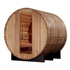 Golden Designs Zurich 4 Person Barrel with Bronze Privacy View (Traditional Outdoor Sauna) (Pacific Cedar)