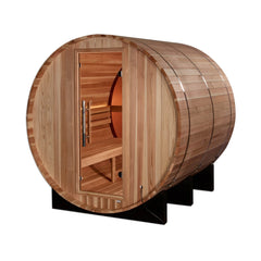 Golden Designs Zurich 4 Person Barrel with Bronze Privacy View (Traditional Outdoor Sauna) (Pacific Cedar)