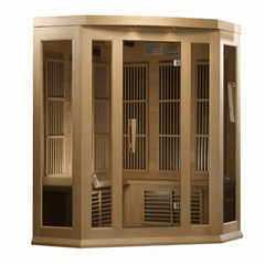 Maxxus 3-Person Corner Infrared Sauna (Low EMF FAR) (Canadian Hemlock)