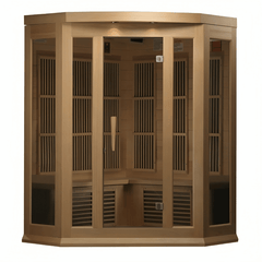 Maxxus 3-Person Corner Infrared Sauna (Low EMF FAR) (Canadian Hemlock)