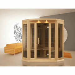 Maxxus 3-Person Corner Infrared Sauna (Low EMF FAR) (Canadian Hemlock)