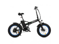 Ecotric 48V Fat Tire Portable and Folding Electric Bike with LCD display-Black and Blue