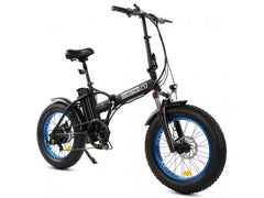 Ecotric 48V Fat Tire Portable and Folding Electric Bike with LCD display-Black and Blue