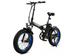 Ecotric 48V Fat Tire Portable and Folding Electric Bike with LCD display-Black and Blue