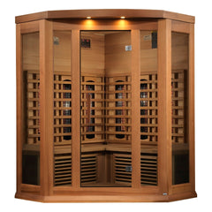 Maxxus 3-Person Corner Full Spectrum Near Zero EMF FAR Infrared Sauna (Canadian Red Cedar)